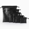 PUSKD Customizable size/logo black PU drawstring pouch bag - Image 3